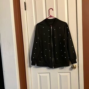 1XL brand new never worn beaded bomber jacket medium, weight quality material
